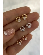 Taşlı Yuvarlak Küpe