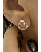 Taşlı Yuvarlak Küpe