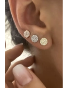 Taşlı Yuvarlak Küpe