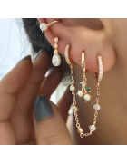 Taşlı Zincirli Küpe