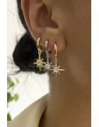 Tektaş Detaylı Kutup Yıldızı Küpe