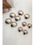 Trend Taşlı Halka Küpe