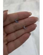 Turkuaz Taşlı Ay Piercing