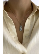 Turkuaz Taşlı Güneş Detaylı Kolye