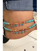 Turkuaz Taşlı Halhal