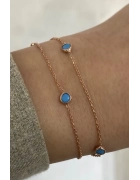 Turkuaz Taşlı İkili Bileklik