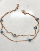 Turkuaz Taşlı İkili Bileklik