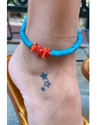 Turkuaz Ve Mercan Taşlı Halhal