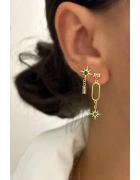 Yeşil Taşlı İtalyan Küpe