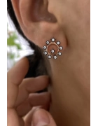 Yıldız Detaylı Yuvarlak Küpe