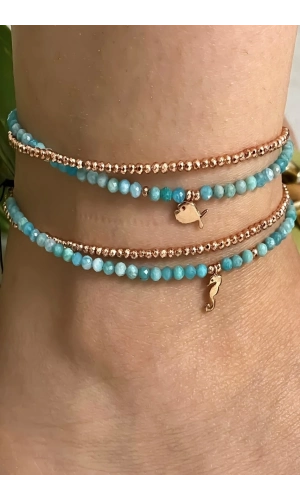 Amazonit Ve Hematit Taşlı Halhal