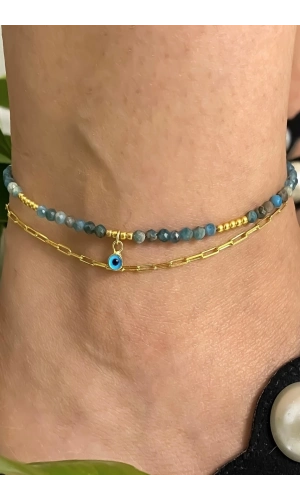 Apatit Taşlı Kendinden İkili Halhal