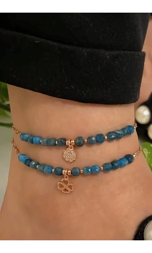 Apatit Taşlı Yonca Detaylı Halhal