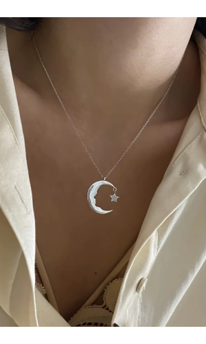 Atatürk Silüetli Ayyıldız Kolye