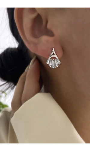 Baget Taşlı Eyfel Kulesi Küpe