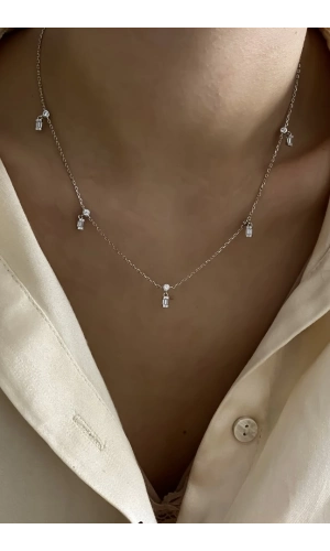 Baget Taşlı Günlük Kolye