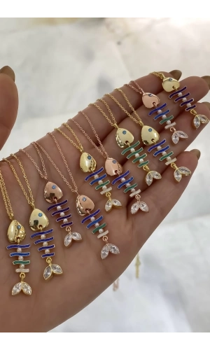 Balık Kılçıklı Kolye