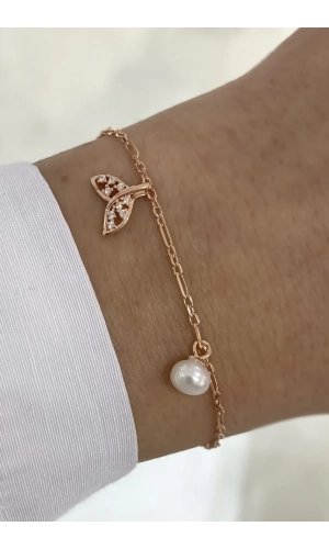 Balık Kuyruğu Ve İnci Detaylı Bileklik