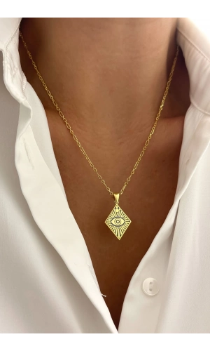 Büyük Boy Mineli Tılsım Kolye