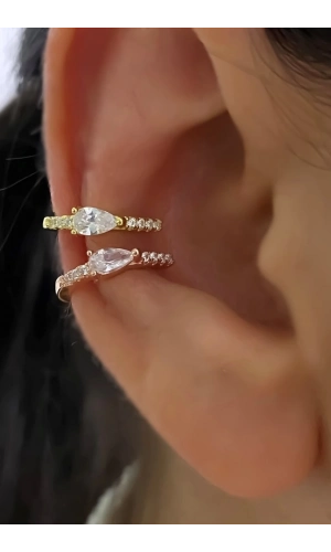 Damla Taşlı Earcuff Küpe