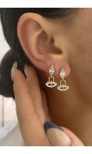 Damla Taşlı Göz Küpe