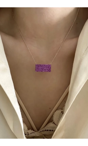 Dikdörtgen Detaylı Kolye