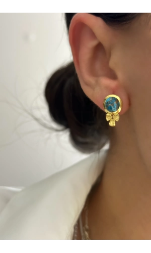 Firuze Taşlı Küpe