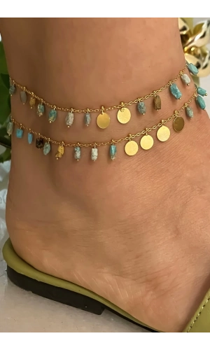 Firuze Taşlı Pullu Halhal