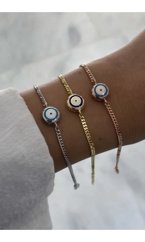Gurmet Zincirli Mineli Göz Bileklik