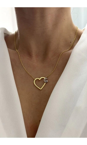 Harfli Kalp Kolye