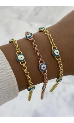 İki Renk Mineli Göz Bileklik
