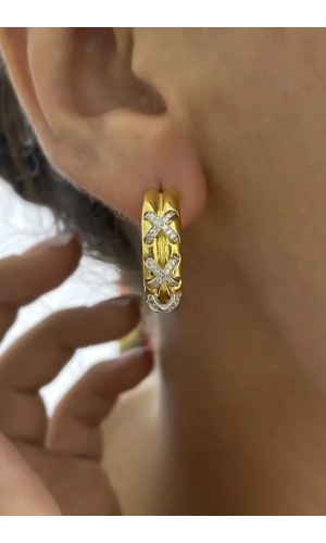 İki Renkli Halka Küpe