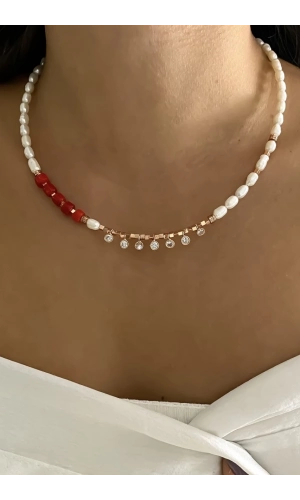 İnci Mercan Tasarım Kolye