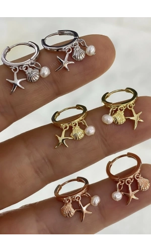 İncili Denizyıldızı Küpe