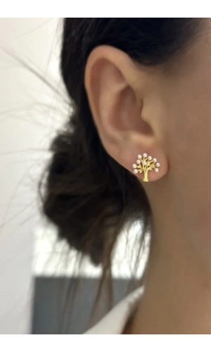 İncili Hayat Ağacı Küpe