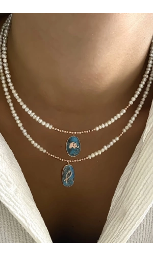 İncili İran Firuzesi Kolye