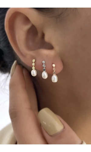 İncili Minimal Küpe