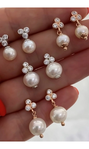 İncili Taşlı Küpe