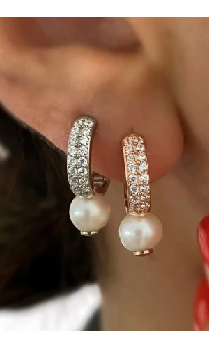 İncili Taşlı Küpe