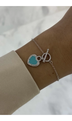 İthal Mineli Kalp Detaylı Bileklik