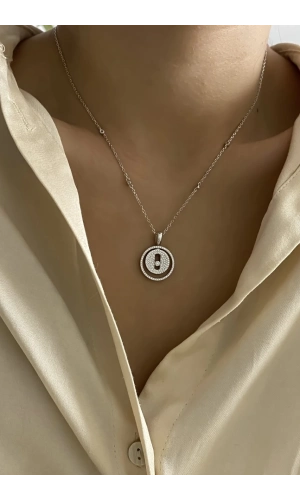 İthal Taşlı İçi Dönen Kolye