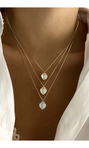 Kalpli Anahtar Kilit Kolye