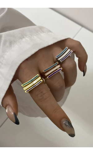 Kare Form Mineli Yüzük