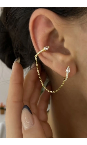 Kendinden Earcufflı Küpe