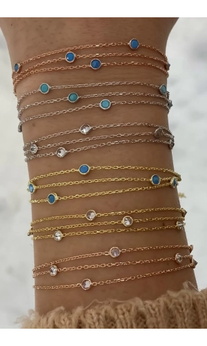 Kendinden Üçlü Taşlı Bileklik