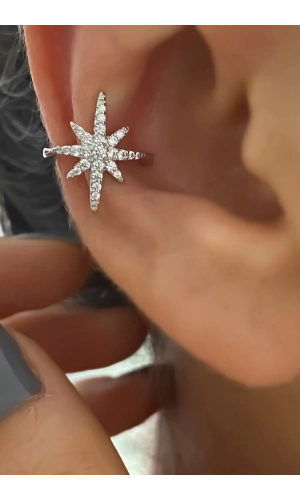 Kutup Yıldızı Earcuff Küpe