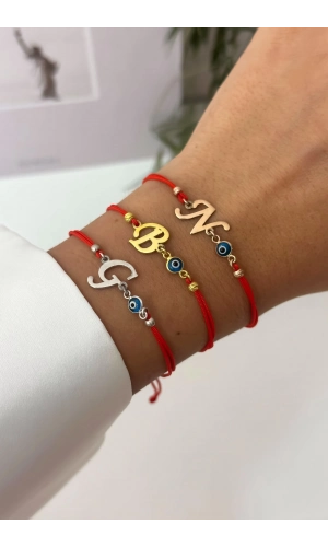 Makrome İpli Harf Bileklik