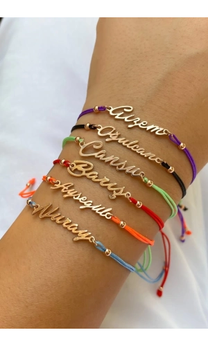 Makrome İpli İsim Bileklik