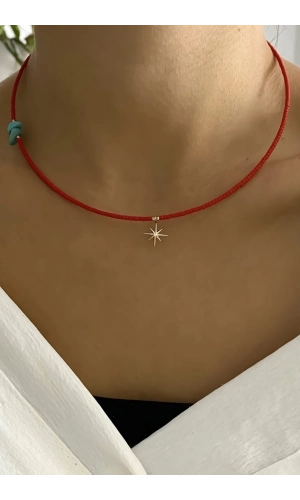 Mercan Kutup Yıldızı Kolye
