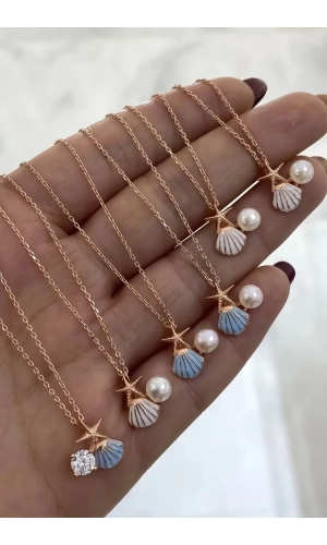 Mineli İstiridye Kolye